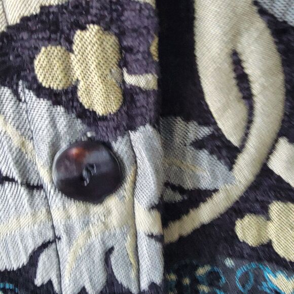 Chico's Design womens Floral Tapestry jacket size L art to wear button front - Picture 5 of 8